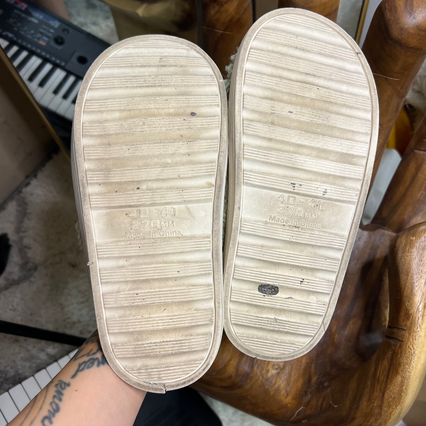 Sage Green Plush Bunny Slippers