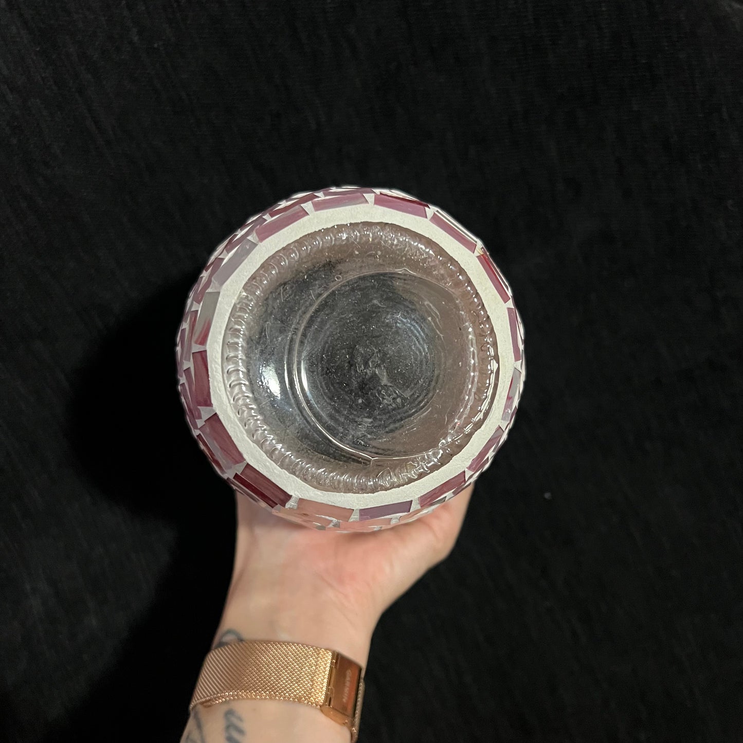 Pink Mosaic Glass Vase