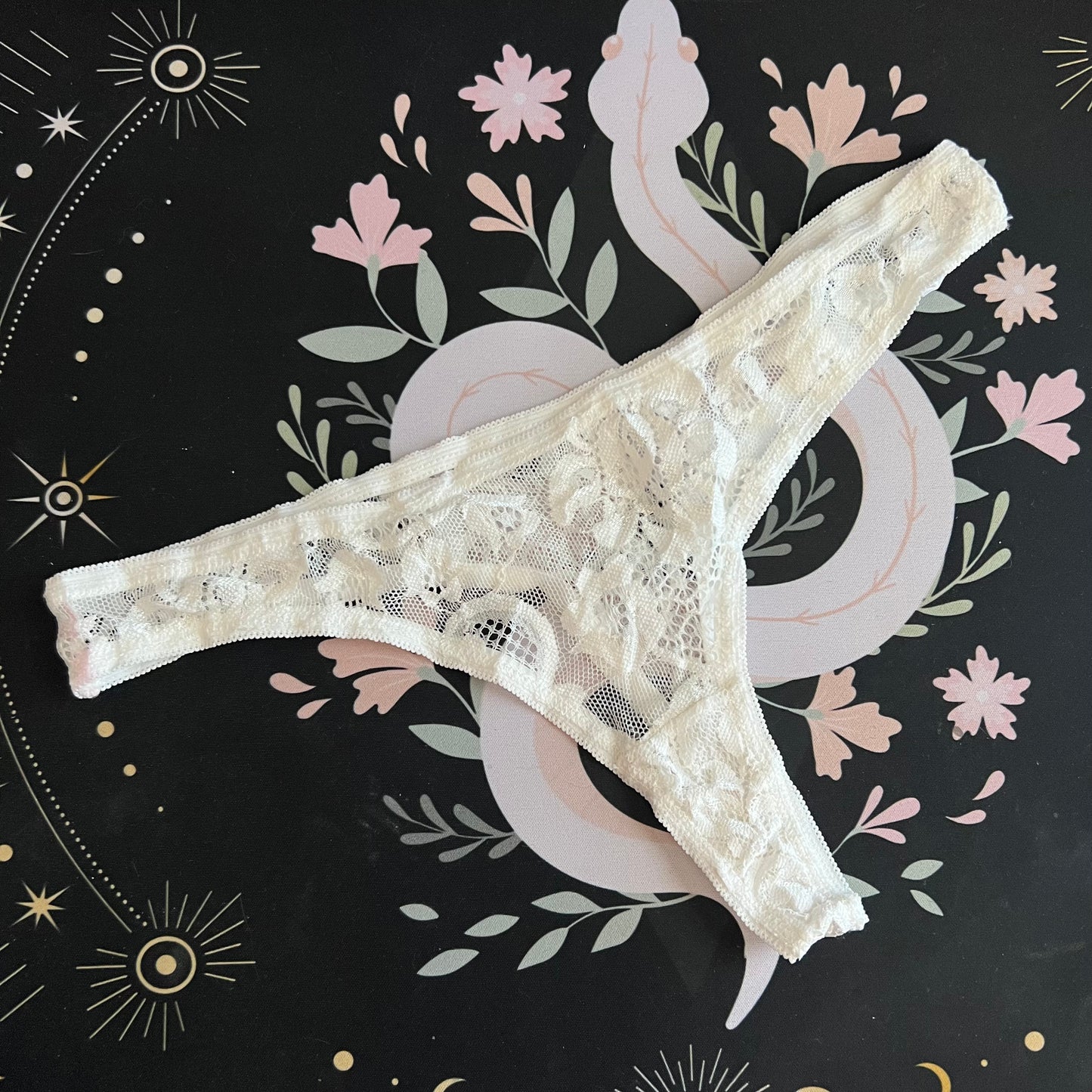 White Lace Thong