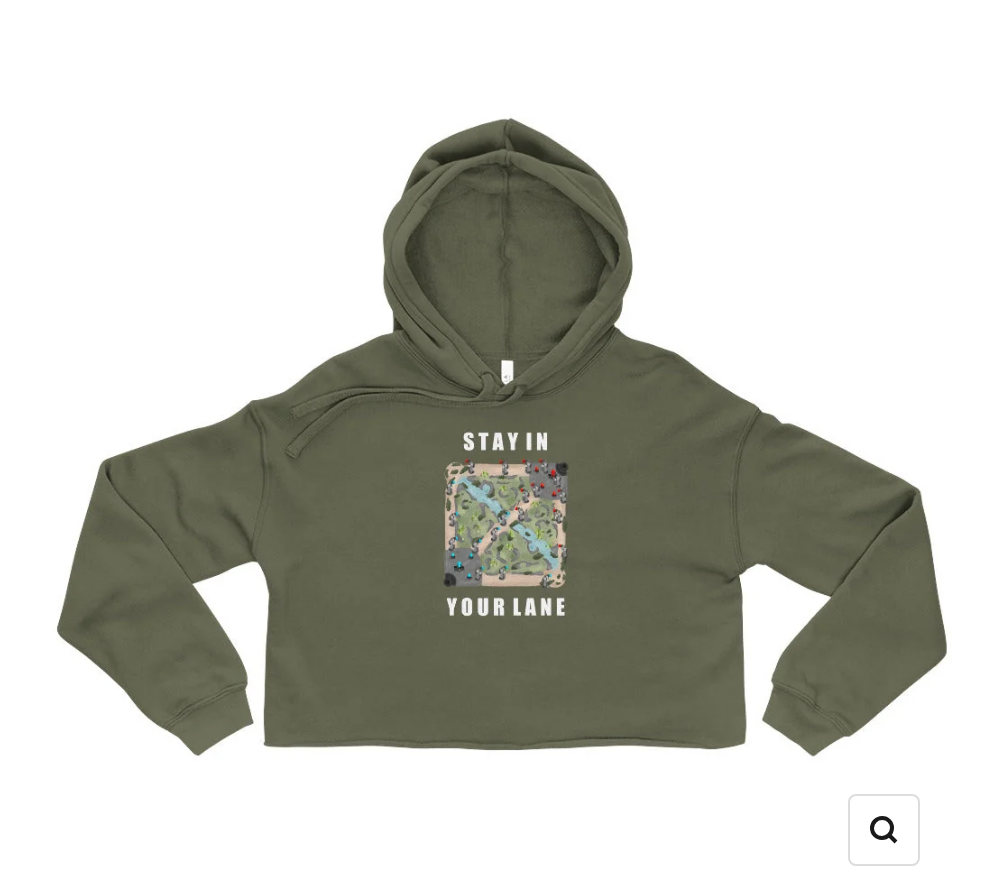 Olive Green Cropped League of Legends Hoodie