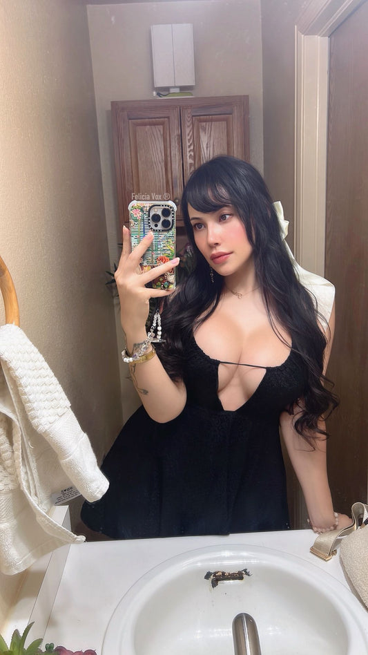 Black V-cut Mini Dress
