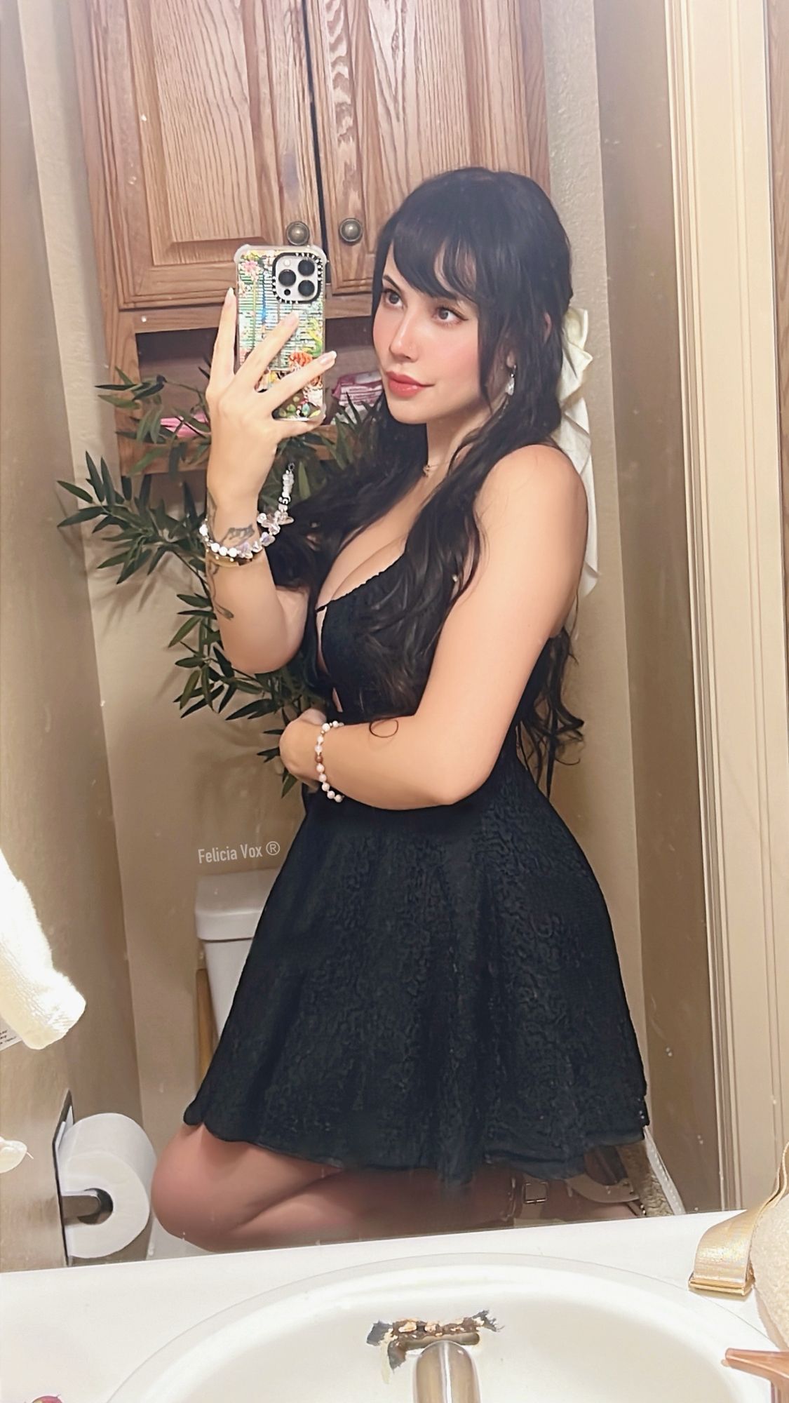 Black V-cut Mini Dress