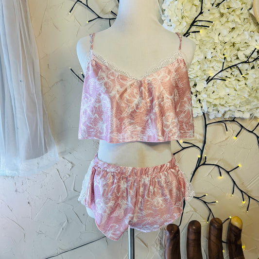 Pink Floral Pajama Set