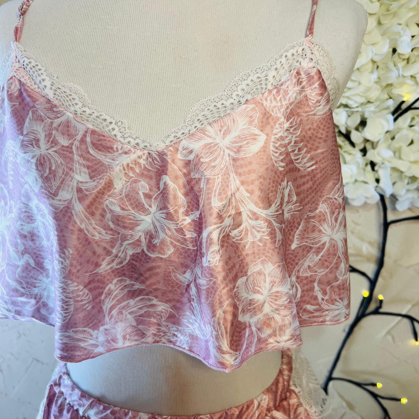 Pink Floral Pajama Set