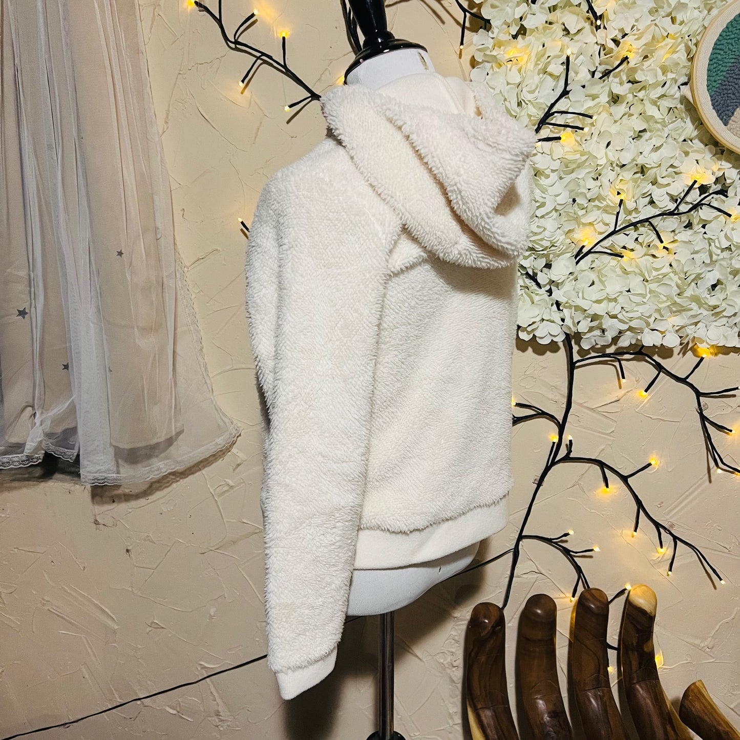 Cream Sherpa Hoodie