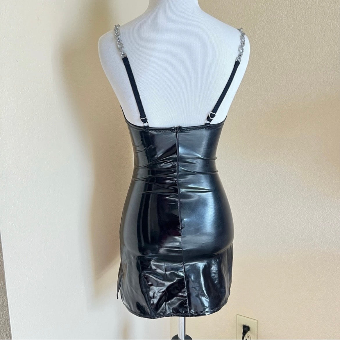 Black Bodycon Pleather Dress