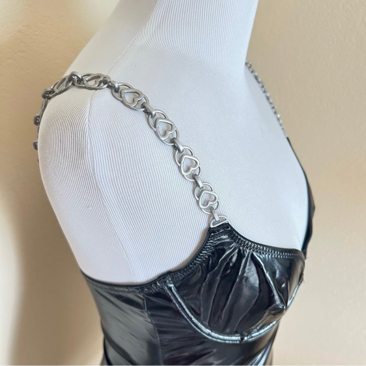 Black Bodycon Pleather Dress