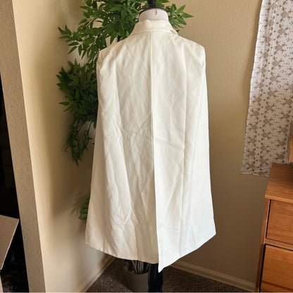Blazer Cape Dress in White