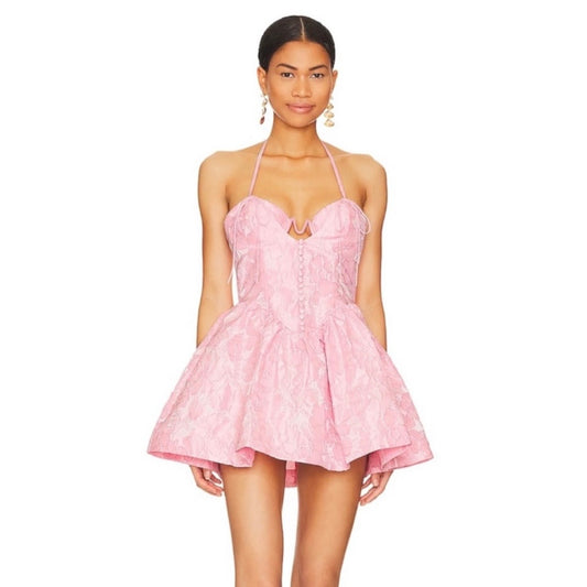 Pink Floral Mini Dress