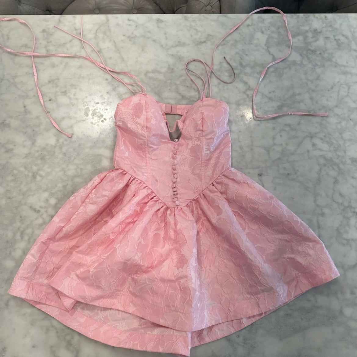 Pink Floral Mini Dress