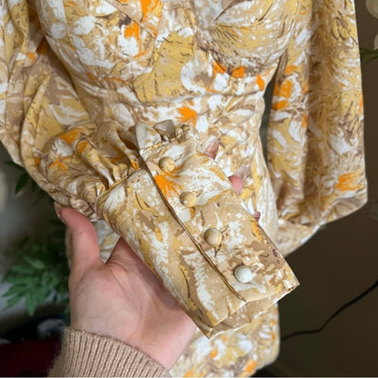 Golden Floral Mini Dress