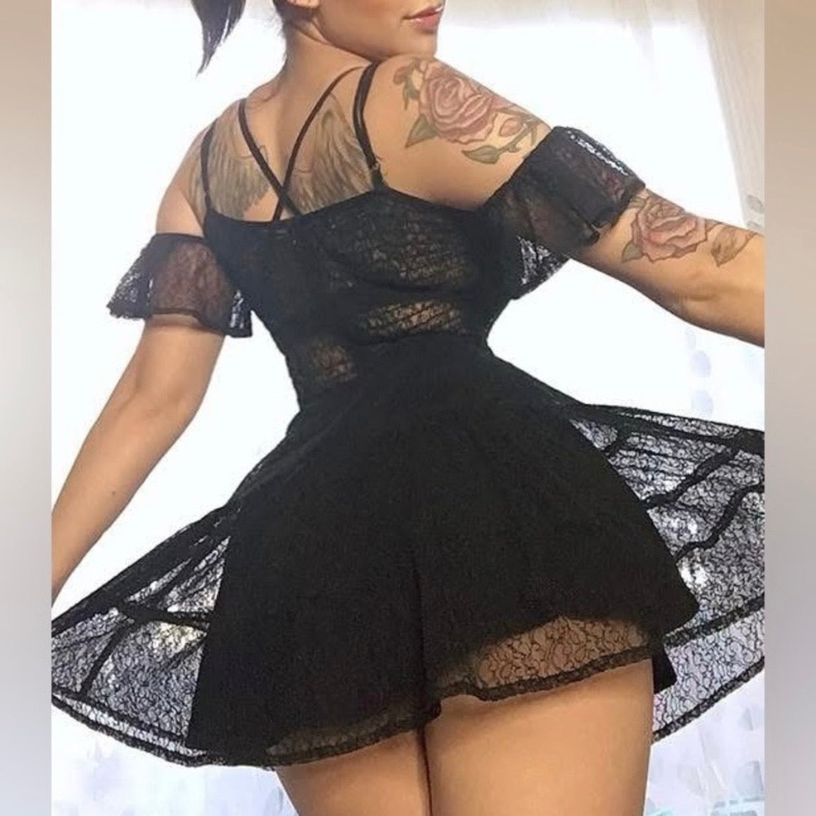 Black Lace Mini Dress