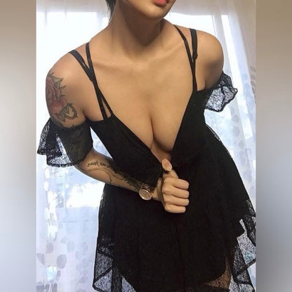 Black Lace Mini Dress
