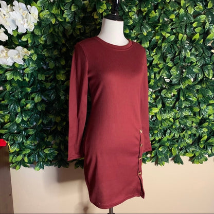 Red Ribbed Bodycon Dress