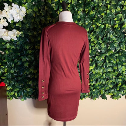 Red Ribbed Bodycon Dress