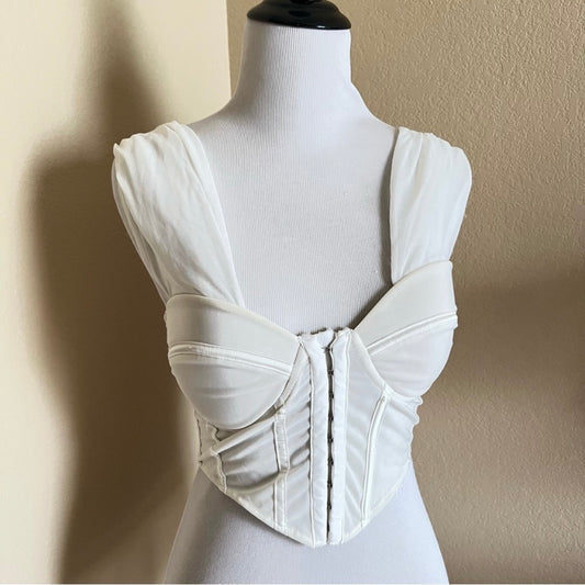 White Corset Bustier Top