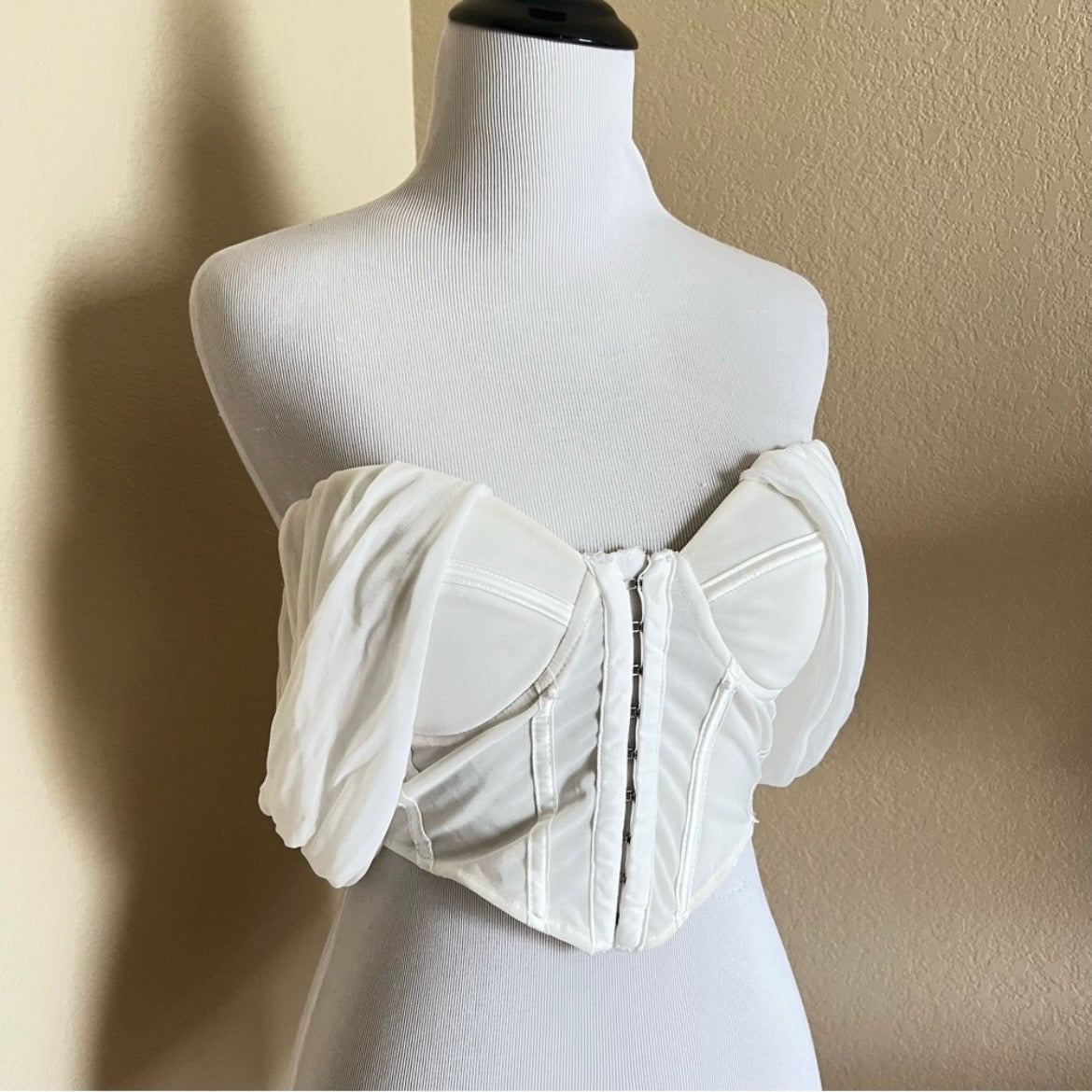 White Corset Bustier Top