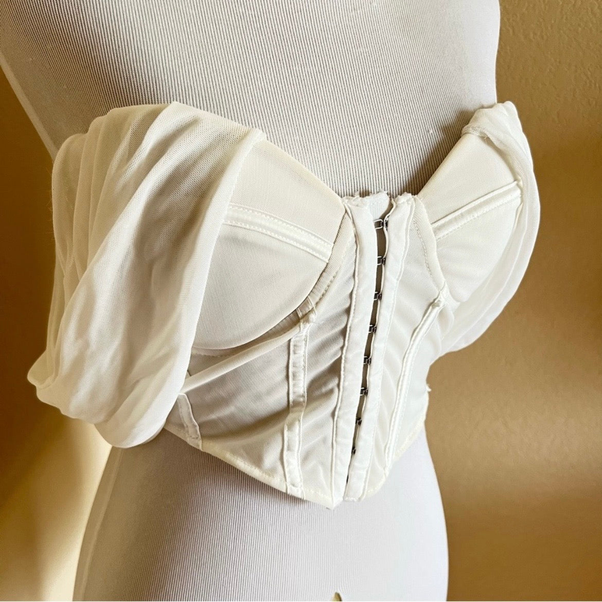 White Corset Bustier Top