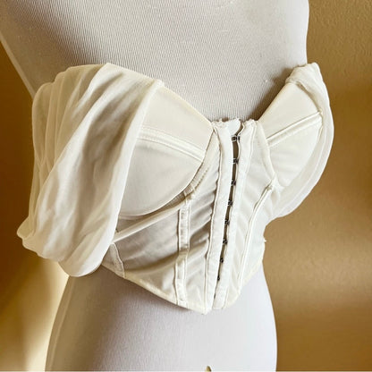 White Corset Bustier Top