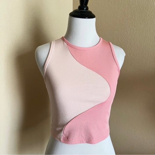 Pink and Cream Swirl Tank Top