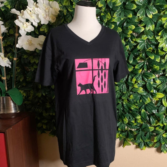 "Peeping Cats" Black Tee