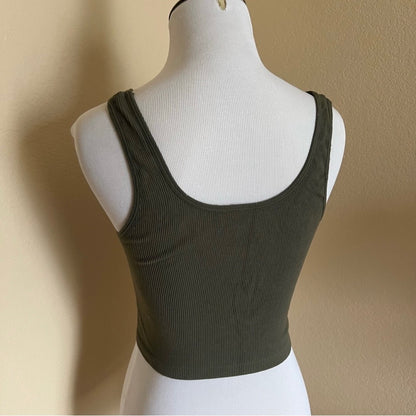 Green Tank Crop Top