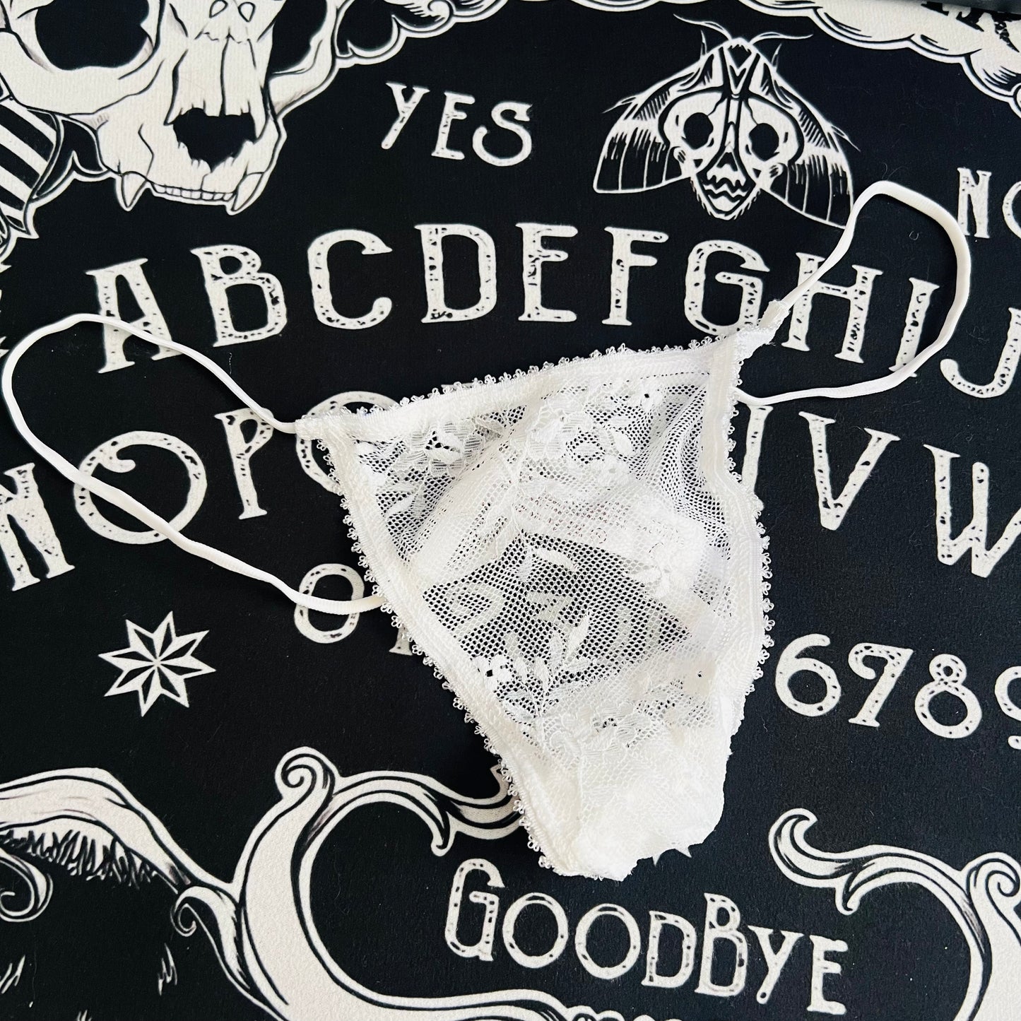 White Lace Thong