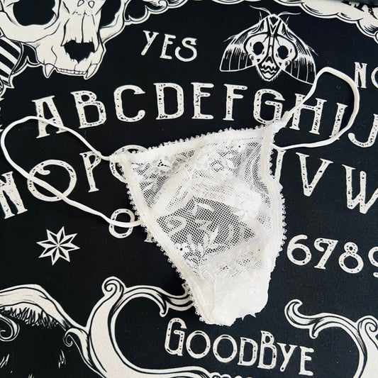 White Lace Thong