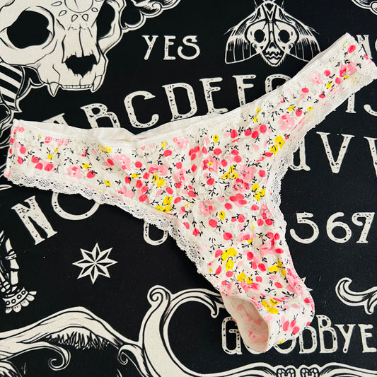 Pink Floral Thong
