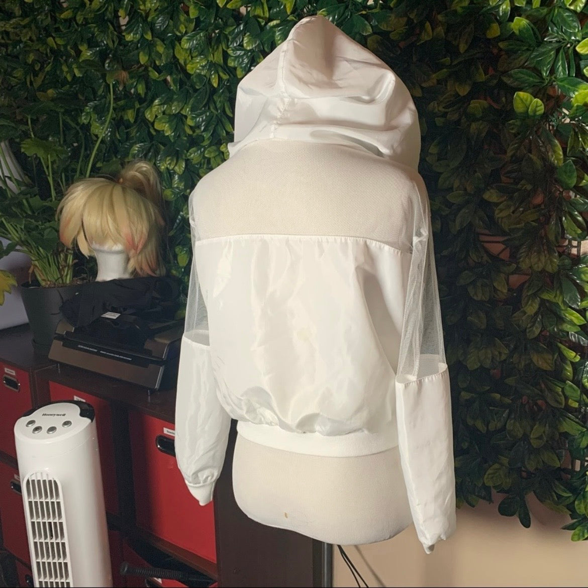 White Babe Mesh Hoodie