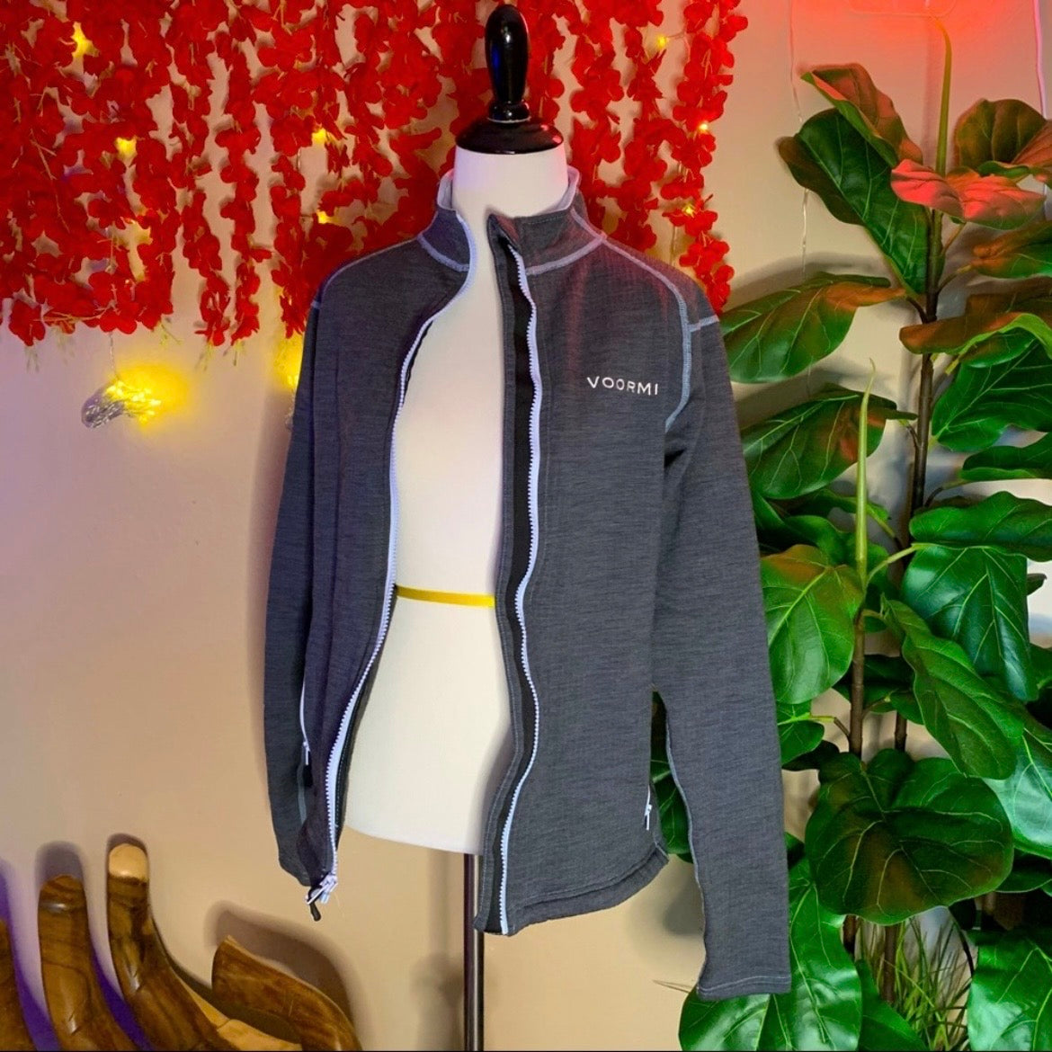Grey and Blue Wool Hiking Jacket