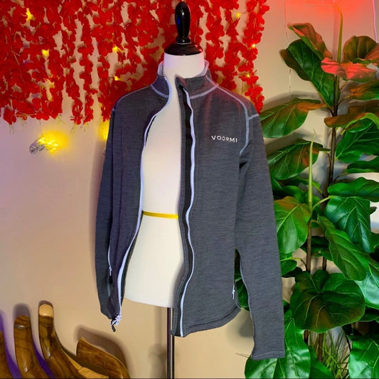 Grey and Blue Wool Hiking Jacket