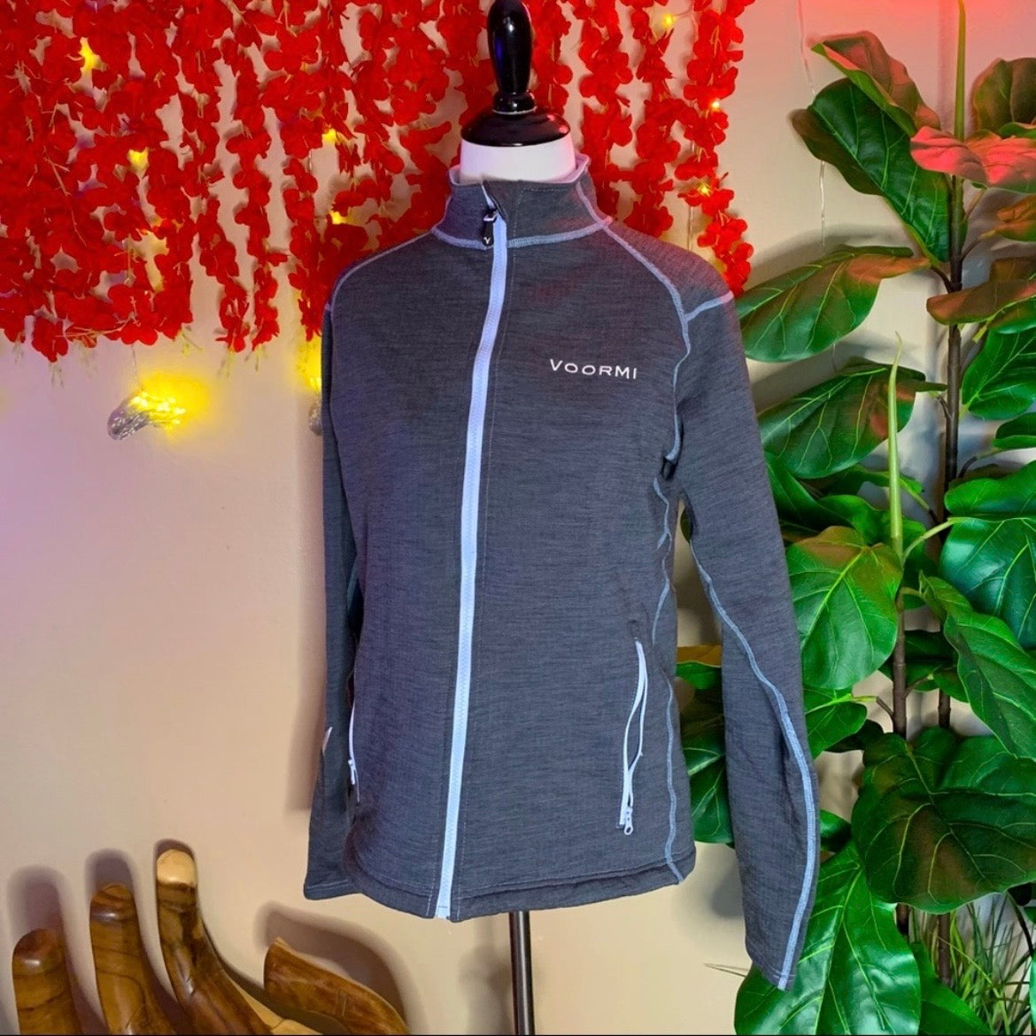 Grey and Blue Wool Hiking Jacket