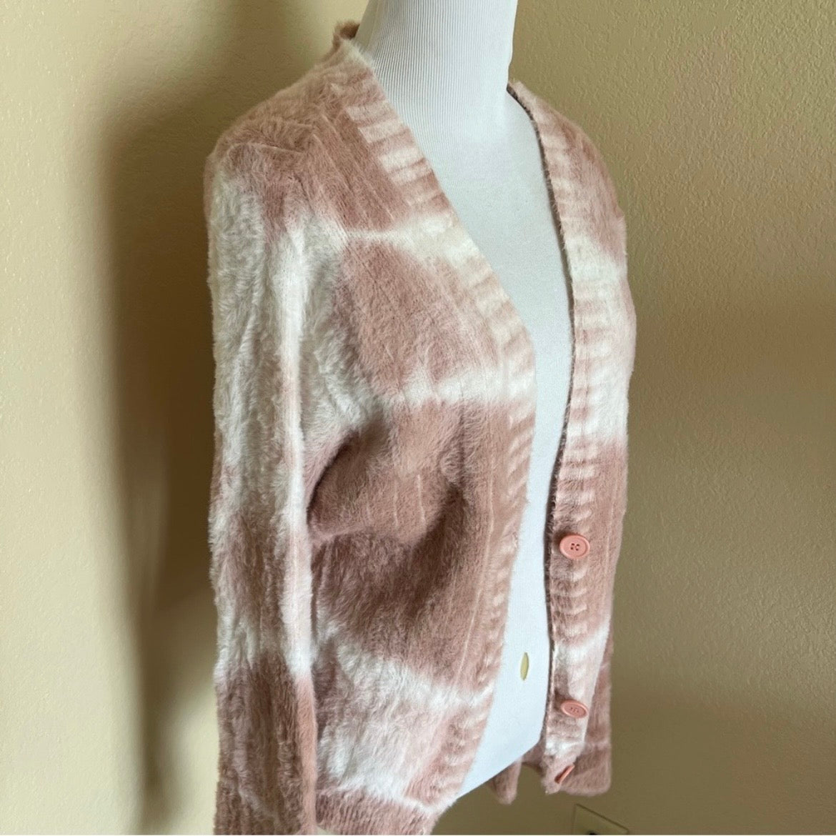 Pink and White Cardigan