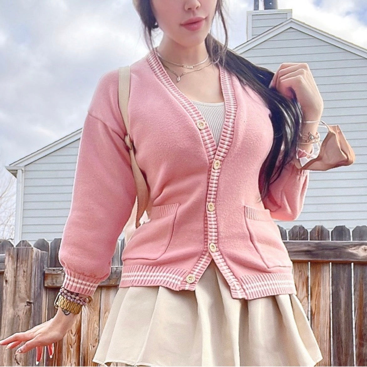Pink Cardigan