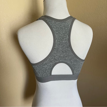 Gray Zip-Front Sports Bra