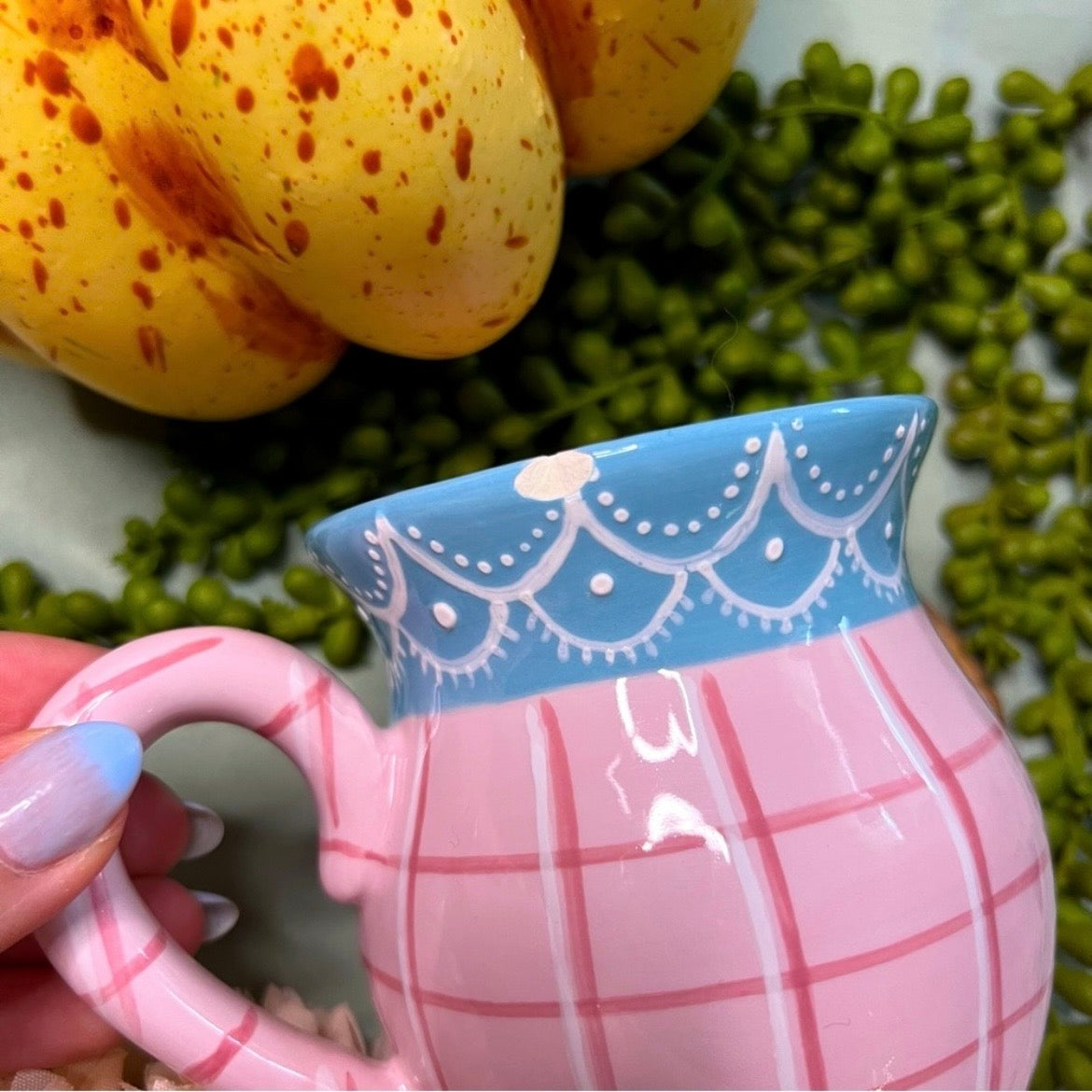 Pink Plaid Mug