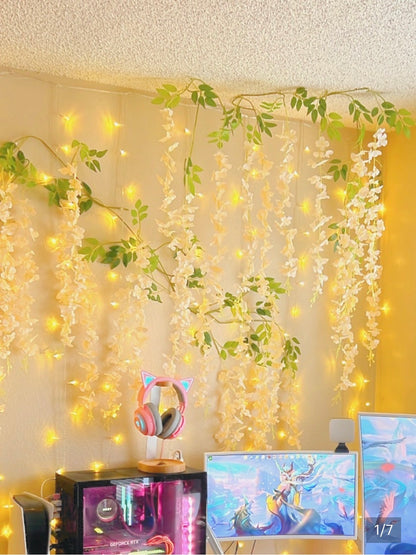 Ivory Hanging Wisteria (Set of 12 Strands)