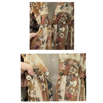 Brown Floral Tunic Dress