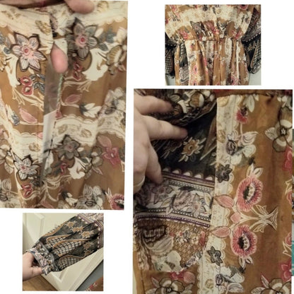 Brown Floral Tunic Dress
