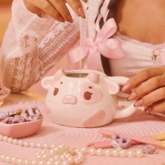 Pink Cow Ceramic Mug