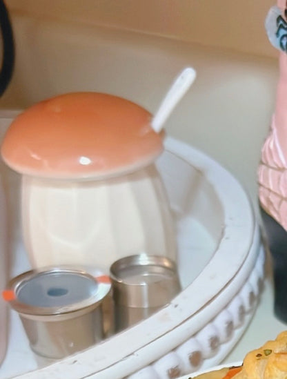Ceramic Mushroom Sugar Jar