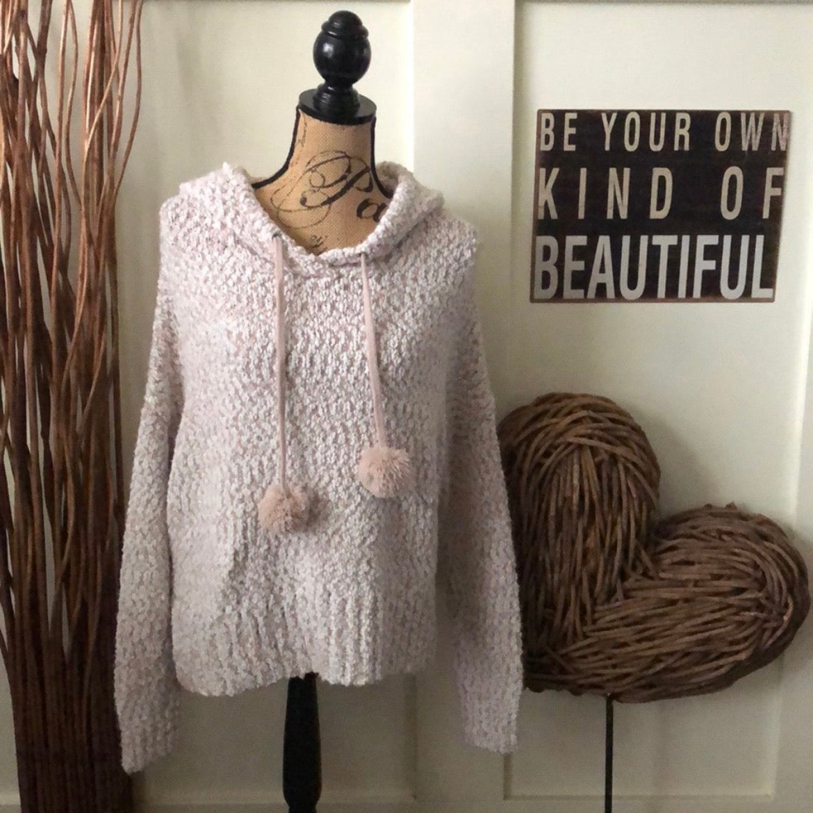 Light Blush Pom-Pom Sweater