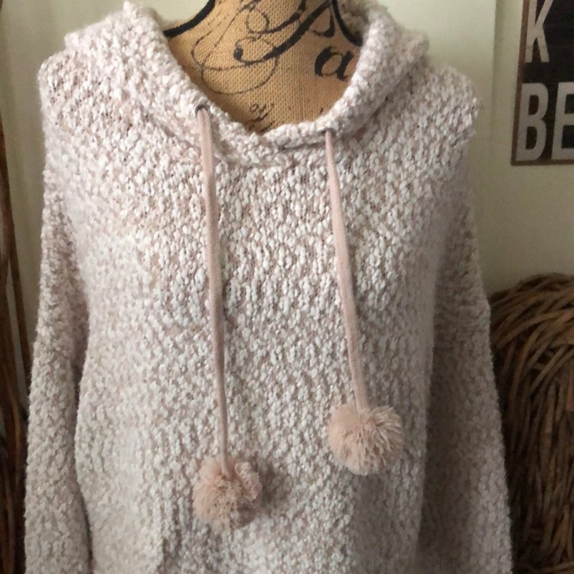 Light Blush Pom-Pom Sweater