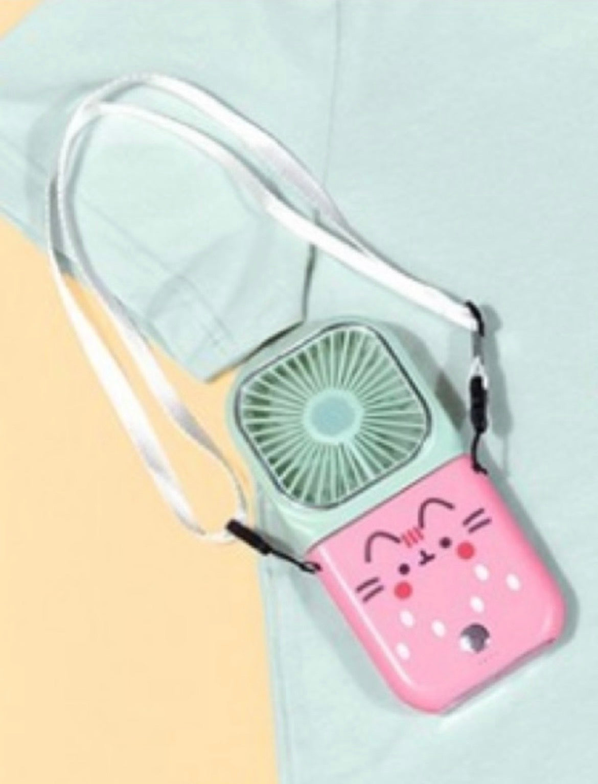 Foldable Pink and Green Fan