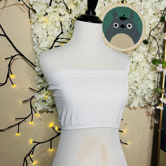 White Strapless Bandeau