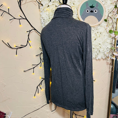 Dark Charcoal Turtleneck Top