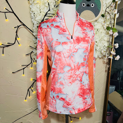 Coral Marble Long Sleeve Fishing Shirt