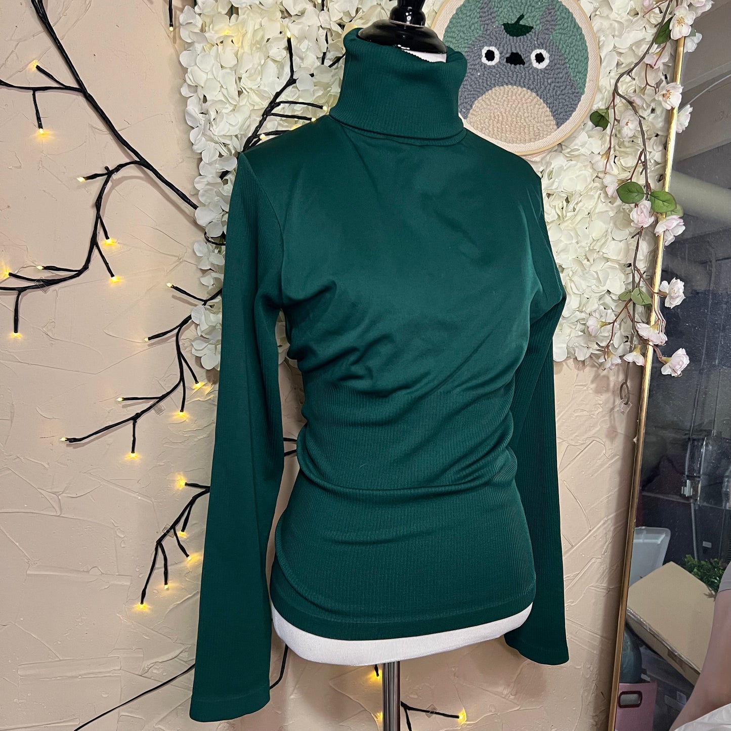 Forest Green Turtleneck Top