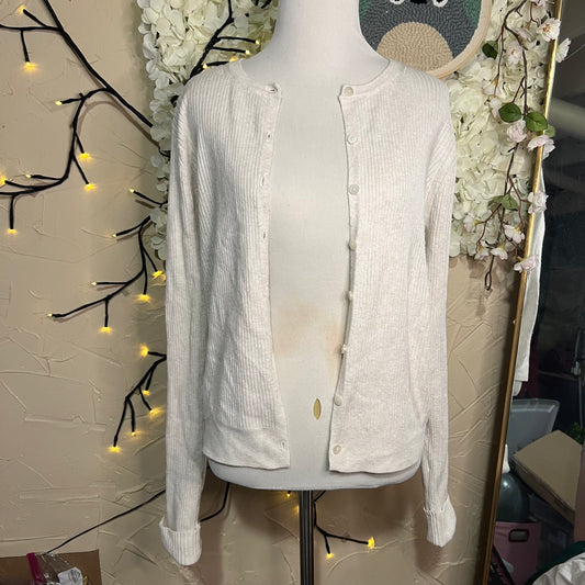 Cream Ribbed Cardigan